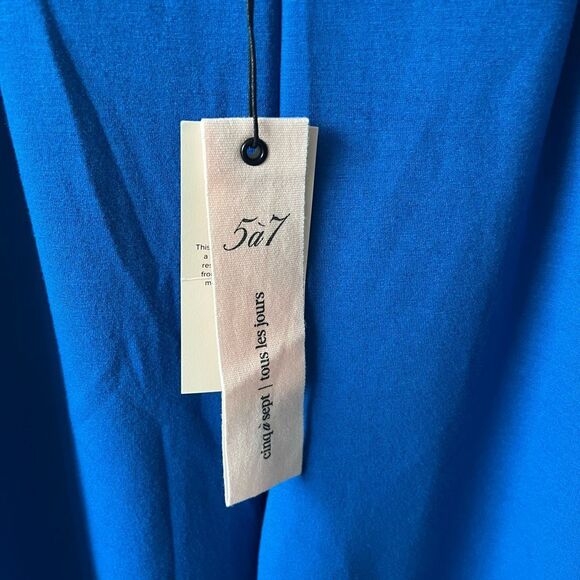 Cinq a sept Blue Knit Pleated Pull On Trouser Pants Sz 2 NWT - Picture 8 of 12